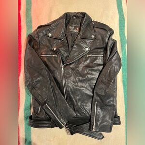 Black Real Leather motorcycle jacket